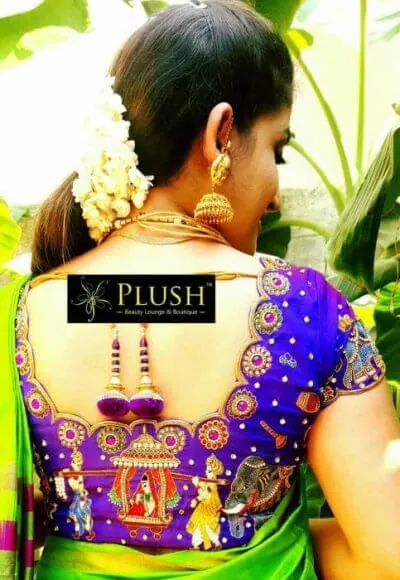 Latest Maggam work blouse designs 2019, picture 7