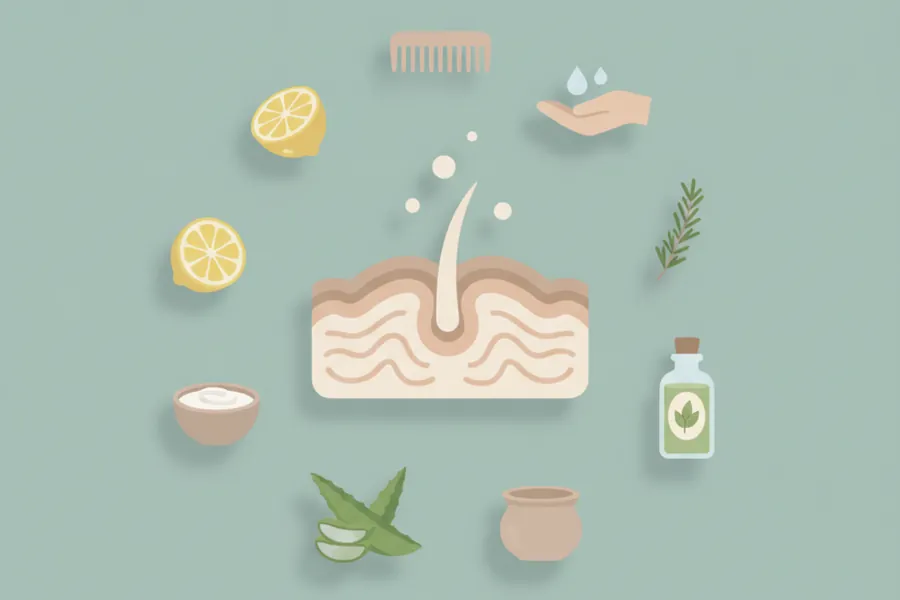 Illustration for 9 Home Remedies to Get Rid of Dandruff Naturally