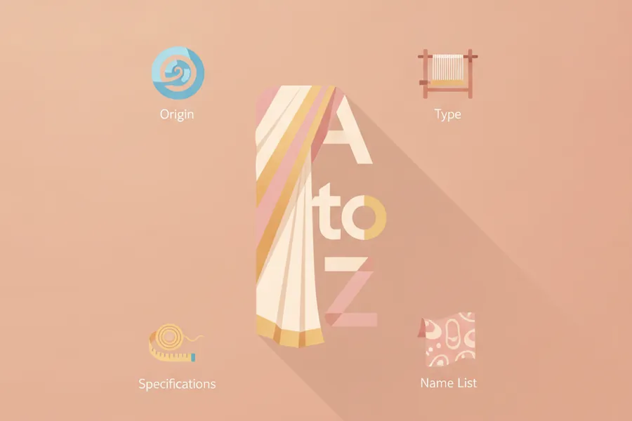 Illustration for A to Z Saree Name List, Origin, Type, and Specifications