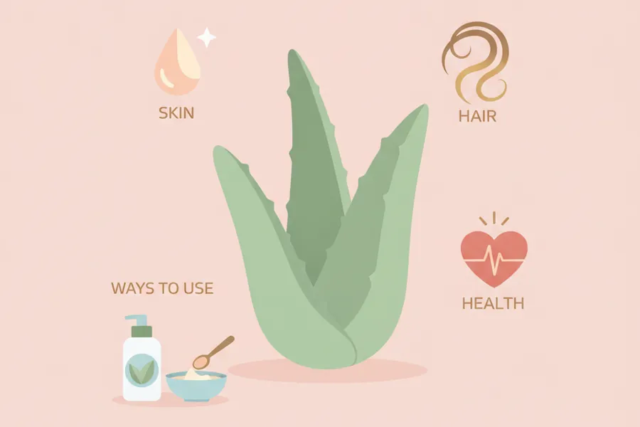 Illustration for Aloe Vera Good for Skin, Hair, Health, and Ways to Use