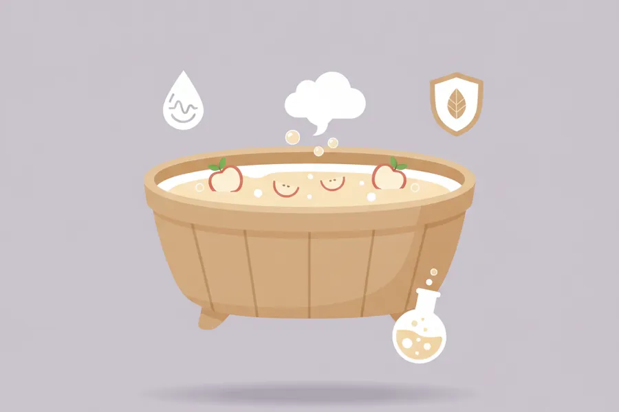 Illustration for Apple Cider Vinegar Bath Benefits, Safety, and More