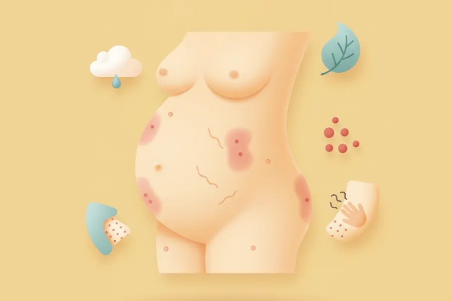 Illustration for Common Skin Problems During Pregnancy