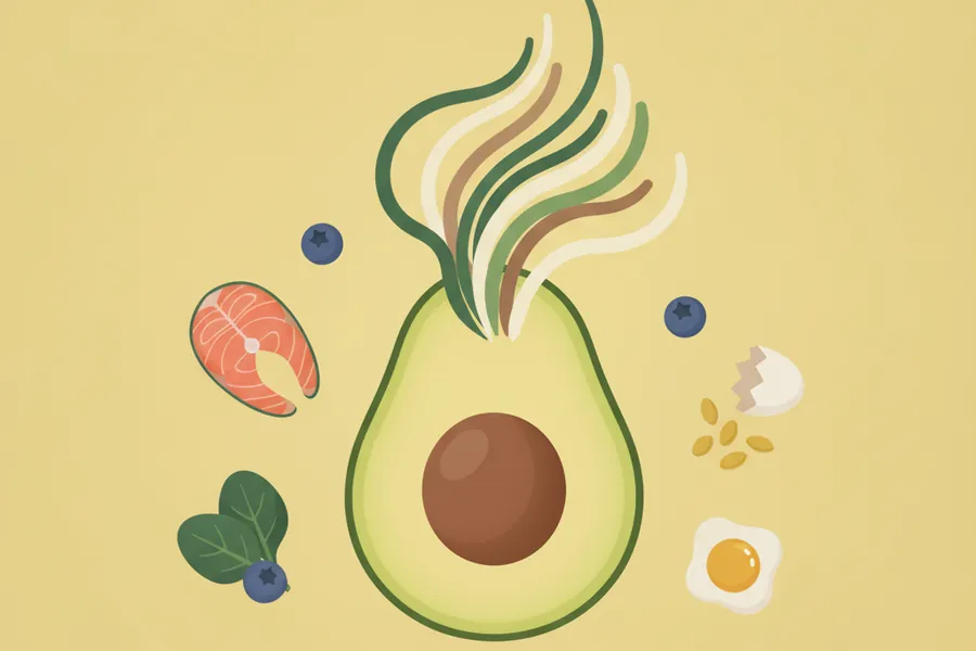 Illustration for Food for Hair Growth and Thickness for Nourishing Hair From Within