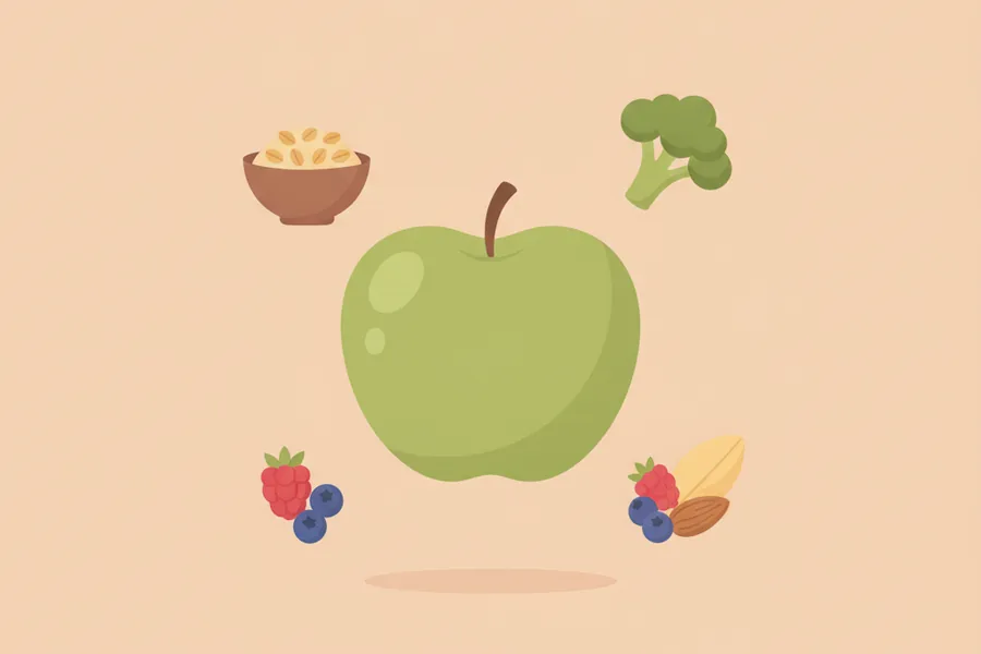 Illustration for High Fiber Foods Chart to Improve Digestion and Stay Fit