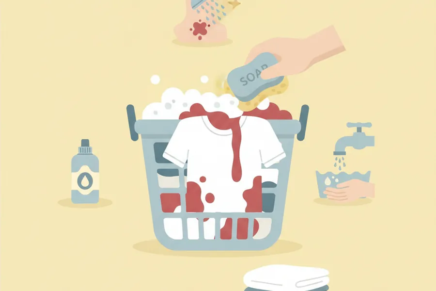 Illustration for How to Get Fake Blood Off Skin and Clothes After Halloween