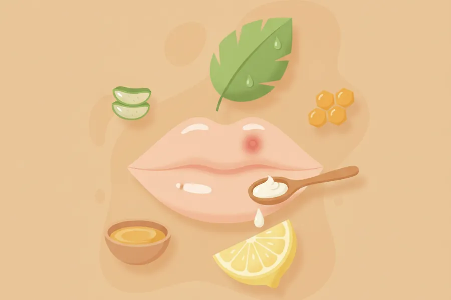 Illustration for How to Get Rid of Lip Pimples With Home Remedies?