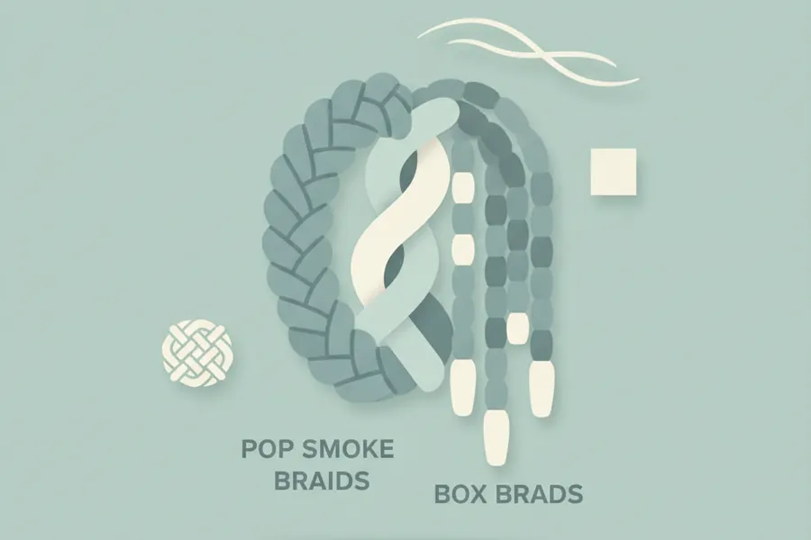 Illustration for Pop Smoke Braids vs Box Braids: How Are They Different?