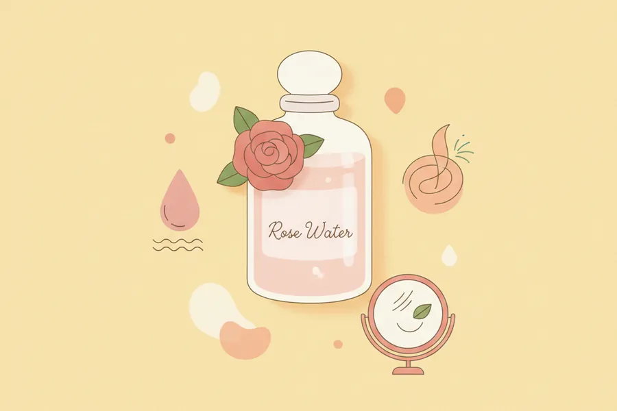 Illustration for Rose Water Benefits for Skin, Hair, and Beauty Routine