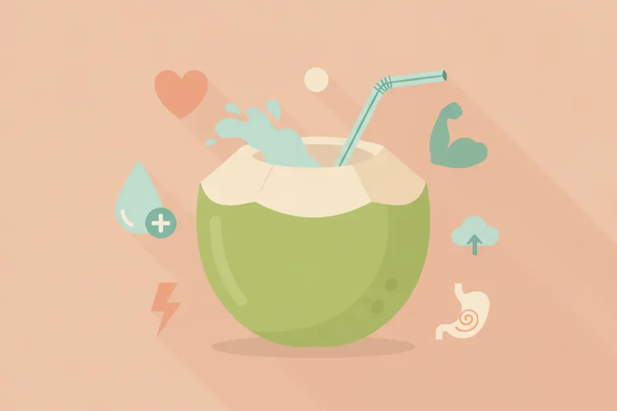 Illustration for Top 20 Benefits and Side Effects of Coconut Water