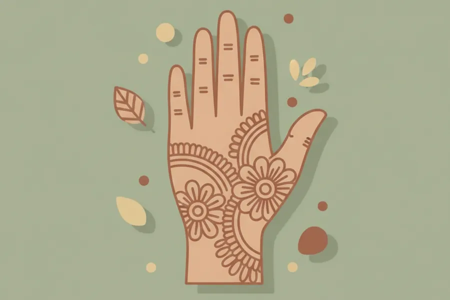 Illustration for Simple Arabic Mehndi Designs for Left Hand With Picture Inspo