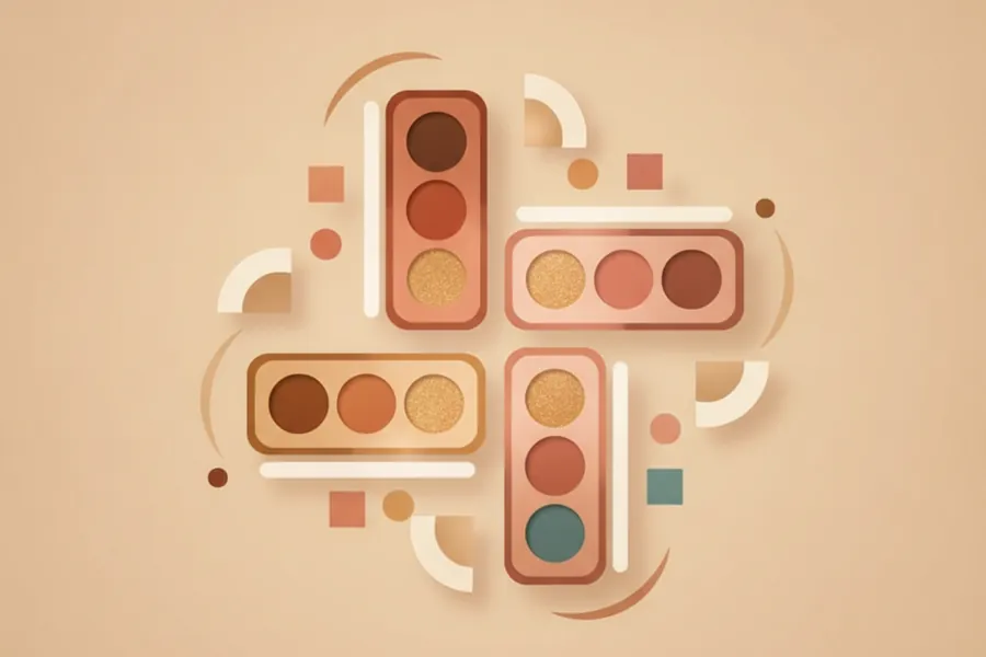 Illustration for Top 4 eyeshadow palettes from Clamy Cosmetics for everyone