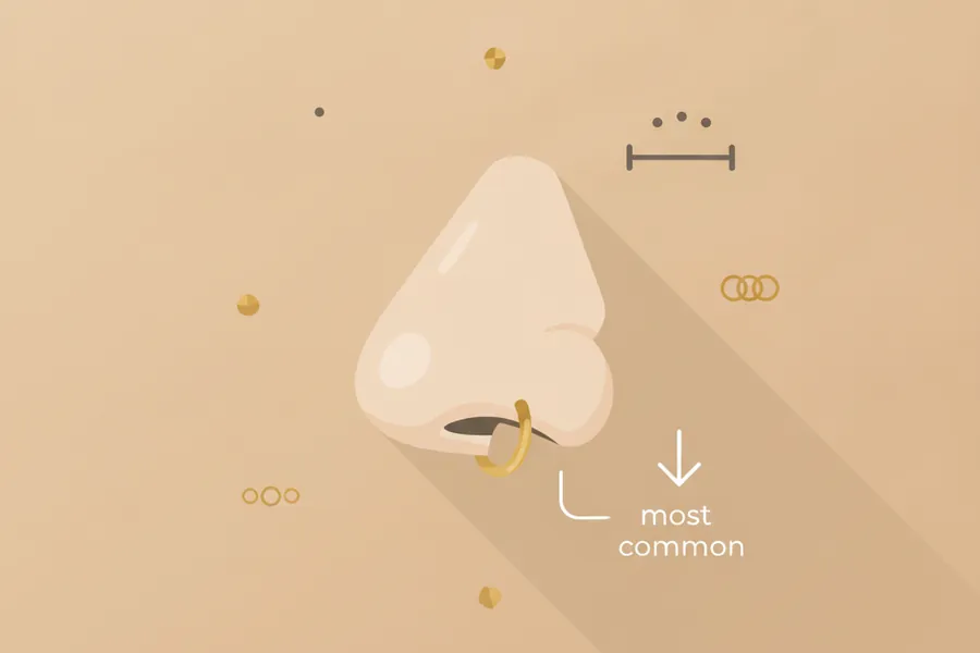 Illustration for Types of Nose Piercings and Which One Is Most Common