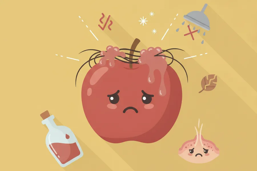 Illustration for Washing Hair With Apple Cider Vinegar Side Effects
