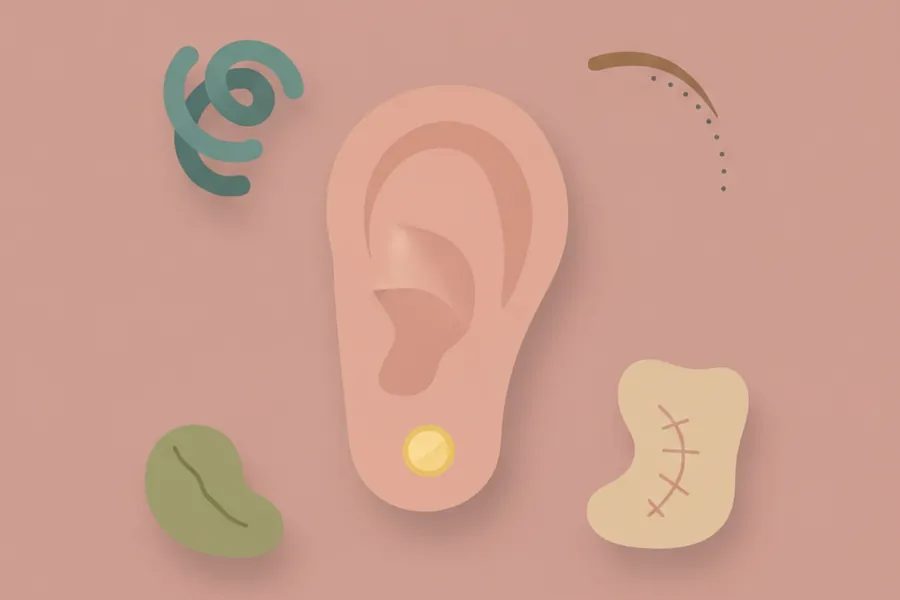 Illustration for What is the safest body piercing?